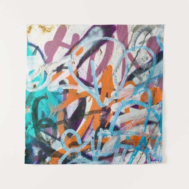 Tenture Mur de béton patiné, texture grungy. (Devant)