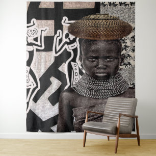 Tenture "Mur de fils ancestraux suspendu" :