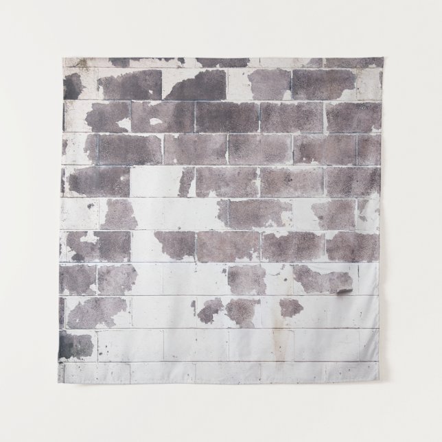 Tenture Mur en béton blanc et brun (Devant)