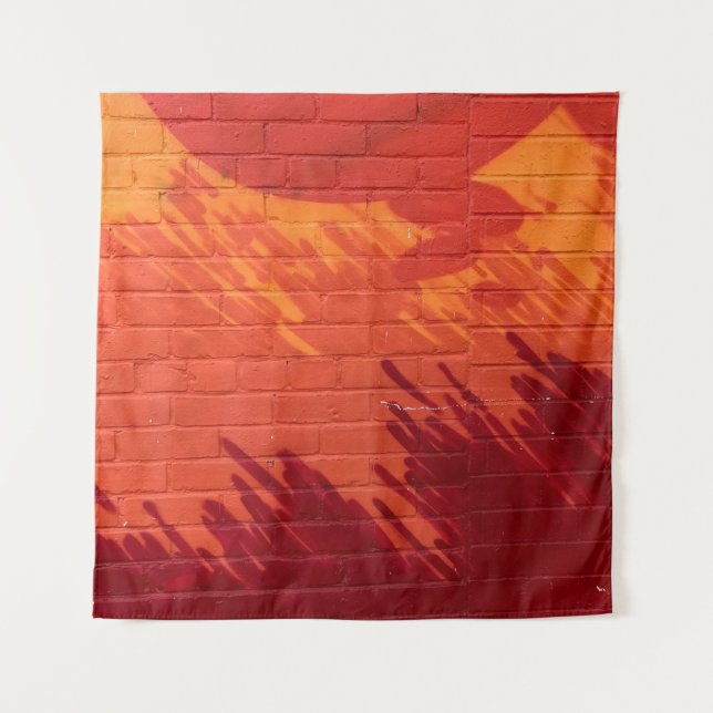 Tenture Mur en brique rouge et orange (Devant)