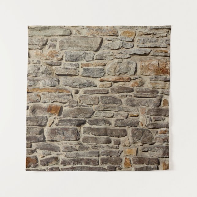 Tenture Mur en pierre rustique, décoration texturée (Devant)
