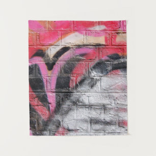 Tenture Mur peint rouge et blanc