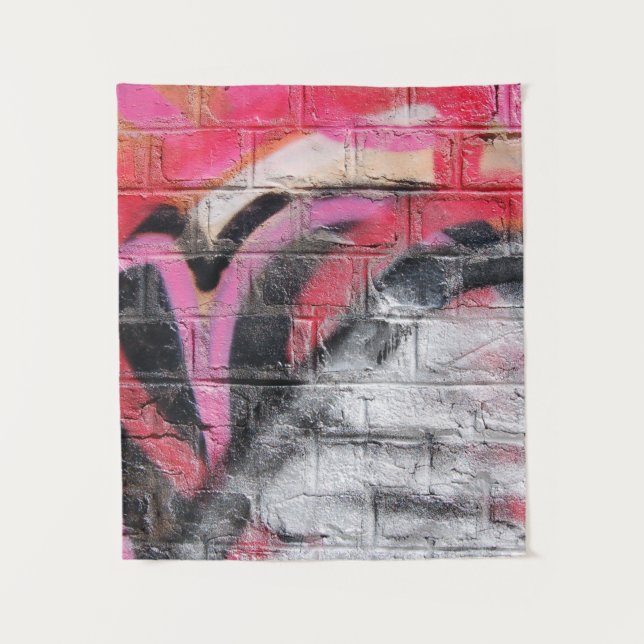 Tenture Mur peint rouge et blanc (Devant)