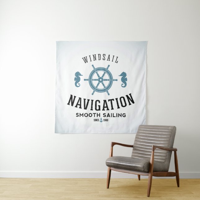 Tenture Murale Affiche de navigation de Windsail (En situation (horizontale))