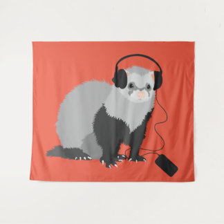 Tenture Murale Amoureux de la musique furet