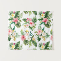 Aquarelle Tropicale Motif Floral Tropical Tapisser