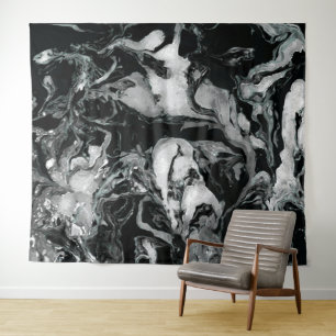 Tenture Murale Art liquide de peinture de texture de marbre noire