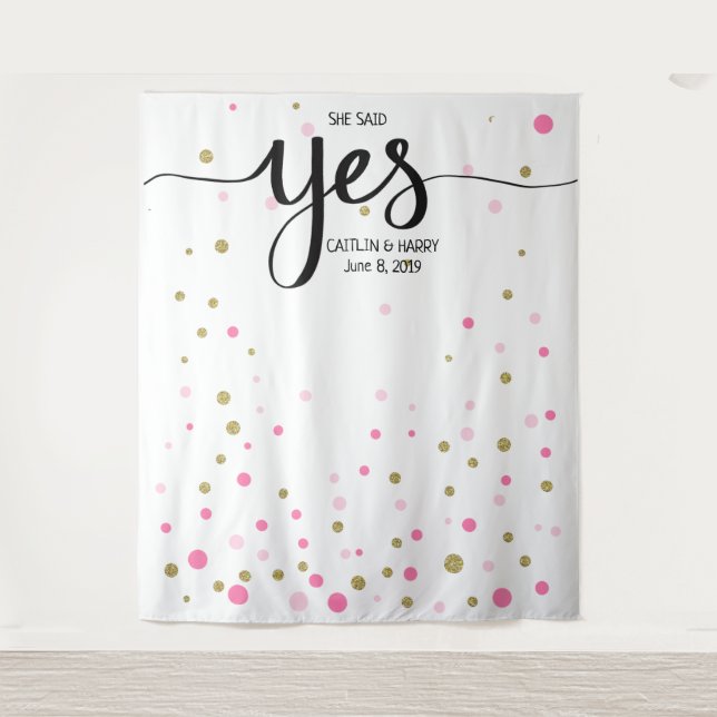 Tenture Murale Cabine de photo d'arrière - plan de fiançailles (Devant)