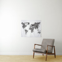 Carte du monde dans la typographie