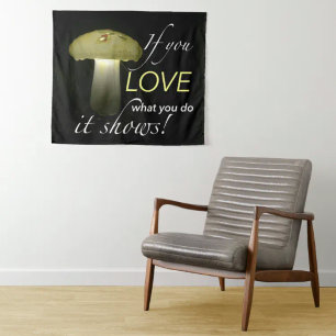 Tenture Murale Citation Inspirante Champignon de Pelouse Solaire