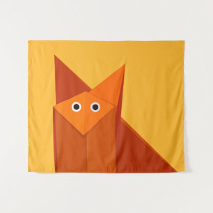 Tenture Murale Cute Origami Fox Kawaii Papercraft Animal