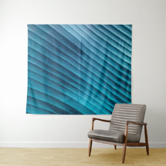 Tenture Murale Diagonale bleue feuille