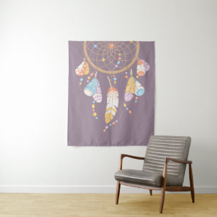 Tenture Murale Dreamcatcher de Boho Tribal sur Purple