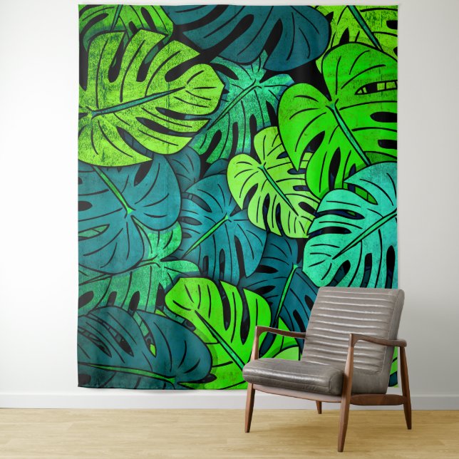 Tenture Murale Feuilles tropicaux extra grand (En situation)