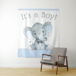 Tenture Murale Fond de shower bébé éléphant