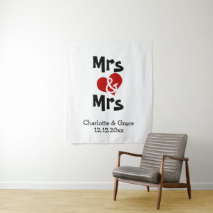 Tenture Murale Fond personnalisé pour photo de mariage Mme et Mme