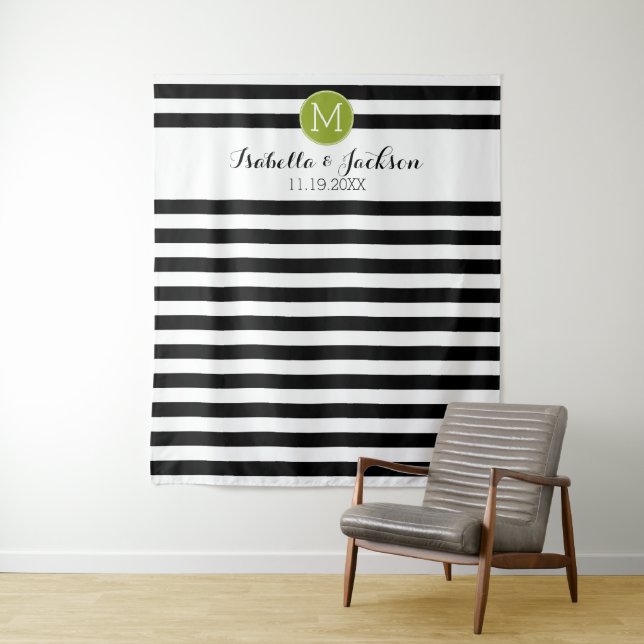 Tenture Murale Fond personnalisé pour photo de mariage Monogramme (En situation)