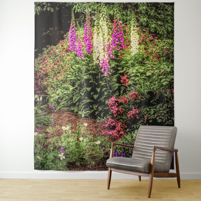Tenture Murale Foxglove Garden Design Mur pendaison (En situation)