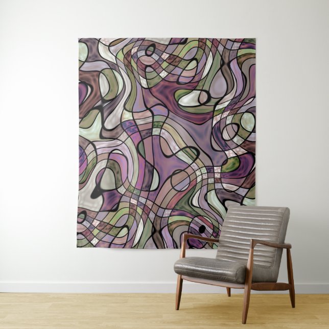 Tenture Murale Fun Hip violet violet noir Mosaic Art Motif (En situation)