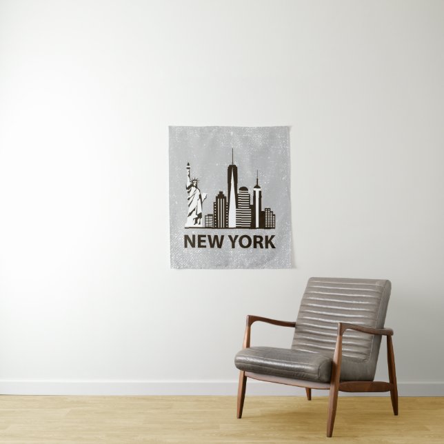 Tenture Murale Horizon de New York City | NYC (En situation)