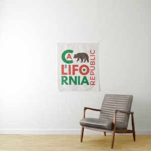 Tenture Murale La Californie avec le logo d'ours gris