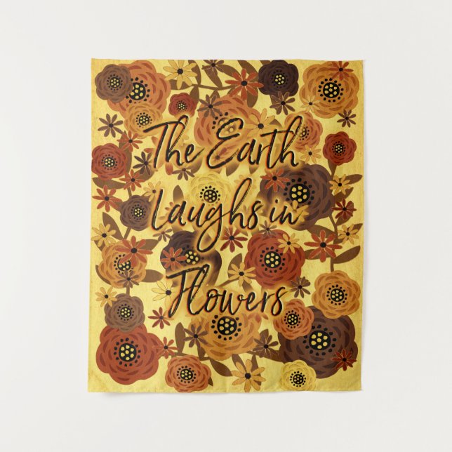 Tenture Murale La Terre rit dans les fleurs Medium (Devant)