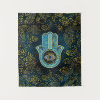 Main décorative de Hamsa avec l'arrière - plan de
