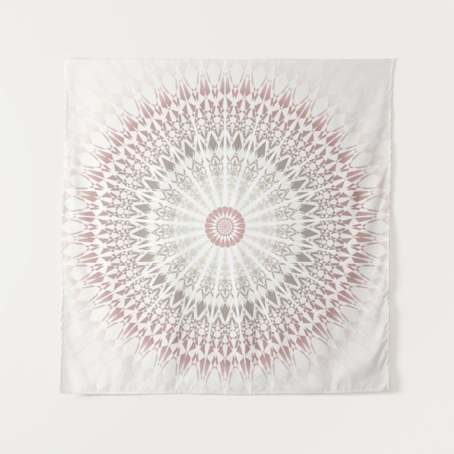 Tenture Murale Mandala de tons neutres et crème (Devant)