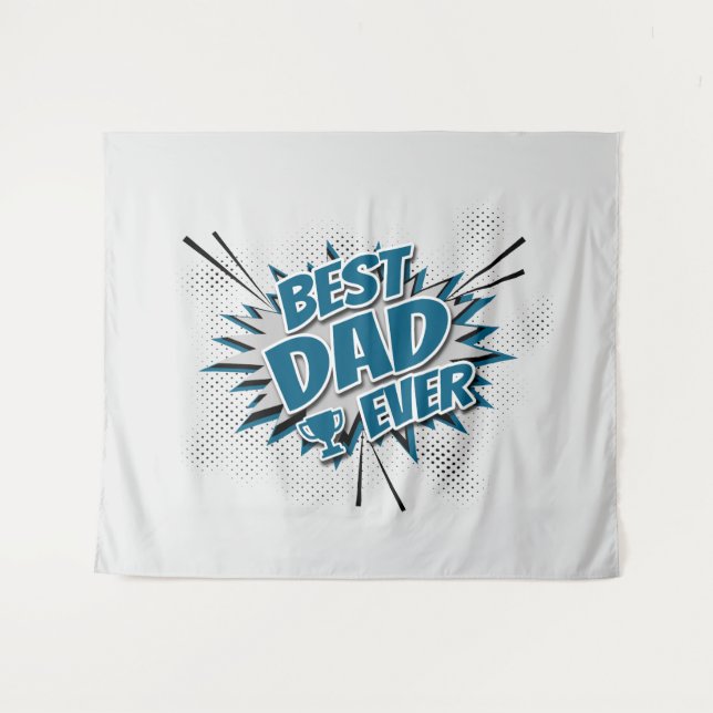 Tenture Murale Meilleur papa jamais (Devant (Horizontal))