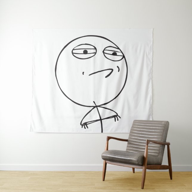 Tenture Murale mèmes défi accepté le Me (En situation (horizontale))