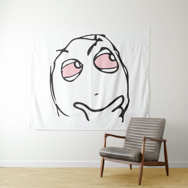 Tenture Murale mèmes le Me questionner penser yeux roses fumer (En situation (horizontale))