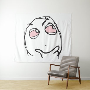 Tenture Murale mèmes le moi question pensant yeux roses fumant
