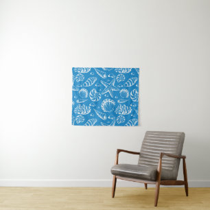 Tenture Murale Motif bleu de plage