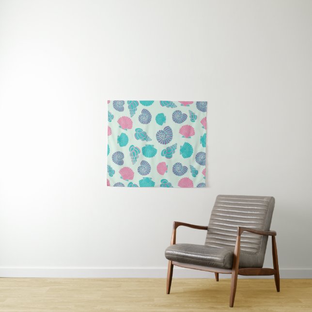Tenture Murale Motif en pastel de coquillage (En situation (horizontale))