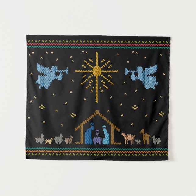 Tenture Murale Nativité Nue Vilaine Chéri de Noël Chrétien (Devant (Horizontal))