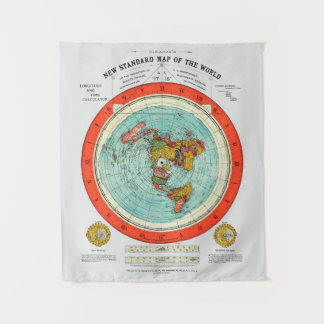 Tenture Murale Nouvelle carte standard du monde de la Terre plate