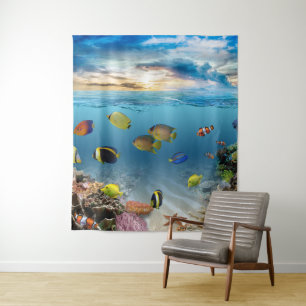Tenture Murale Océan Corail Reef Poisson tropical