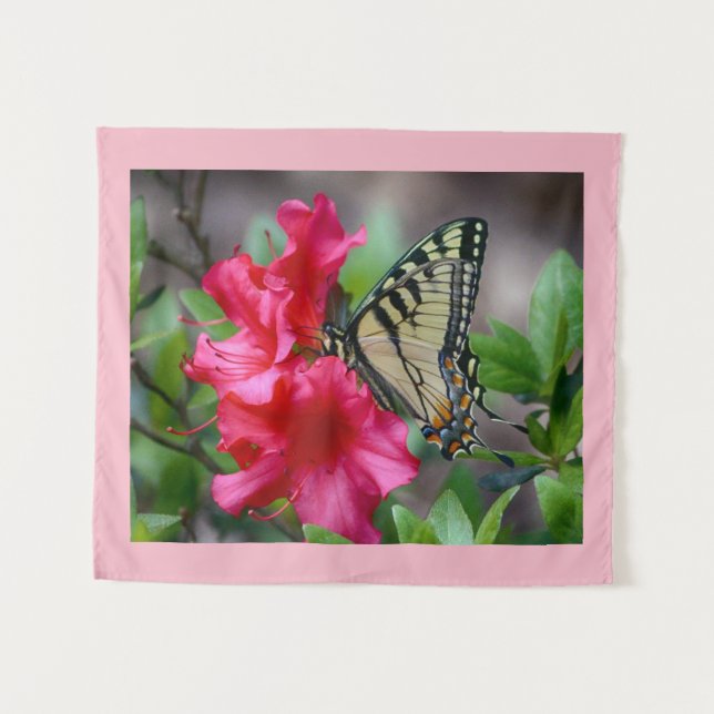 Tenture Murale Papillon sur fleurs (Devant (Horizontal))