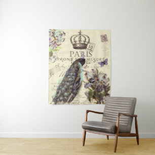 Tenture Murale Peacock et iris