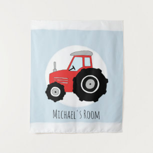 Tenture Murale Petit bébé chien Doodle Red Farm Tracteur Nom Nurs
