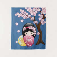 Poupée Kokeshi Printemps - Cute Japonaise Geisha G