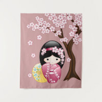 Poupée Kokeshi Printemps - Cute Japonaise Geisha G