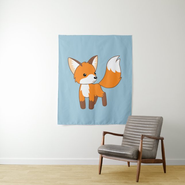 Tenture Murale Renard Mignon (En situation)