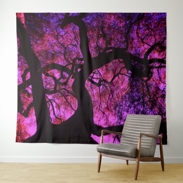 Tenture Murale Sous l'arbre en rose / pourpre (En situation (horizontale))