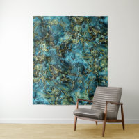 Turquoise Turquoise Faux Gold Minerals Agate Motif