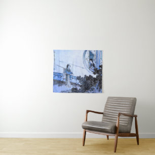 Tenture Murale Une femme japonaise en kimono à moongate