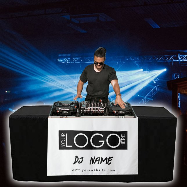 Tenture Music DJ Business Logo Modern Table Runner Bannièr (Music DJ Business Logo Modern Table Runner Banner Tapestry)