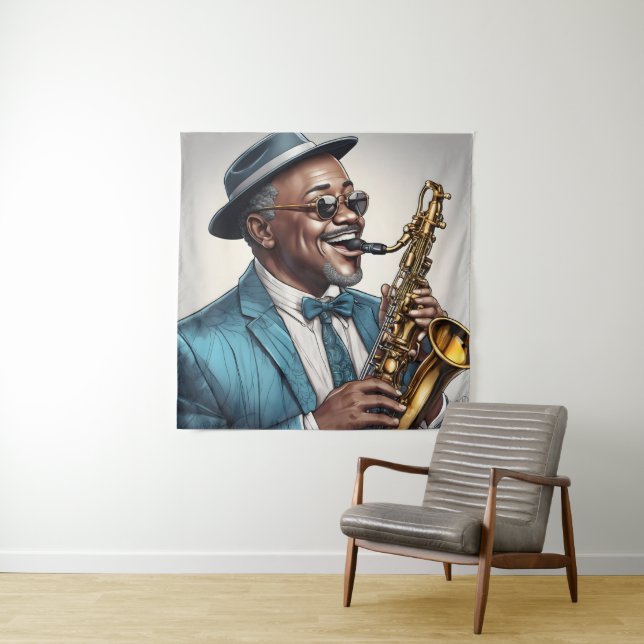 Tenture musiciens de jazz (En situation)