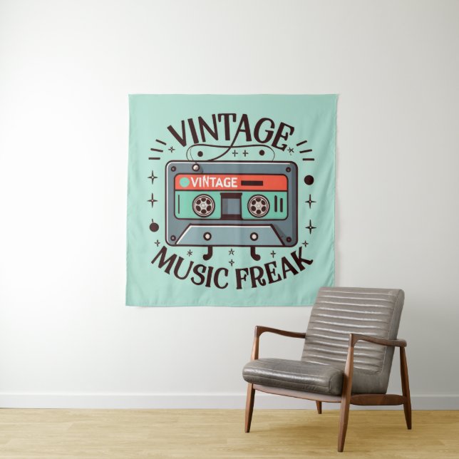 Tenture Musique vintage Freak (En situation)