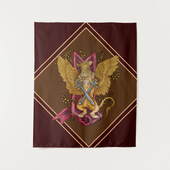 Tenture Mystic Griffin avec des épées (Devant)